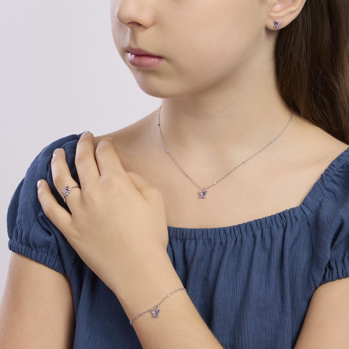 Collana In Argento Con Farfalla Mabina Junior Bambina "Secret Garden" 553692