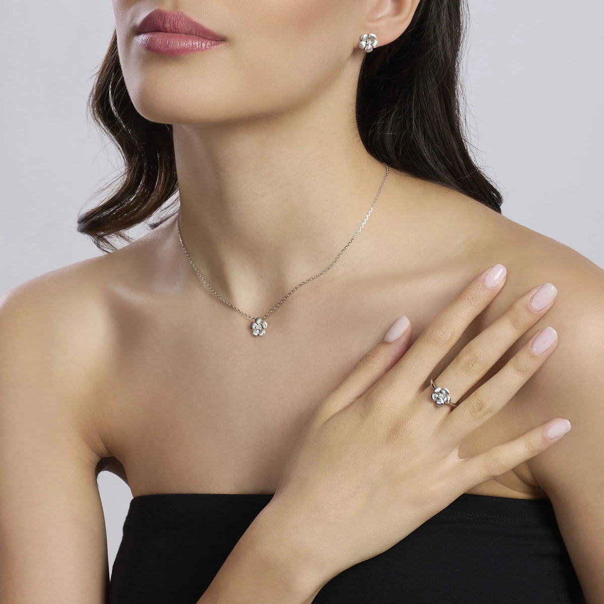 Collana In Argento Con Fiore Mabina Donna "Maledetta Primavera" 553837