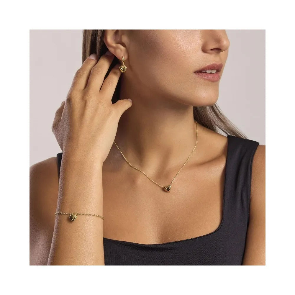 Collana In Argento Con Pendente Cuore Placcato Oro 18K Mabina Donna "Feeling" 553741
