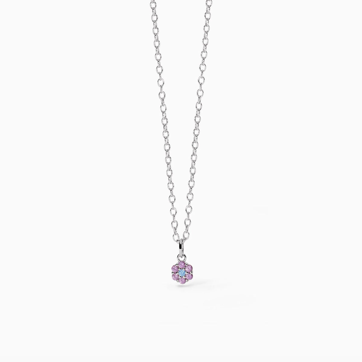 Collana In Argento Con Punto Luce Mabina Junior Bambina "Fior Fiore" 553694