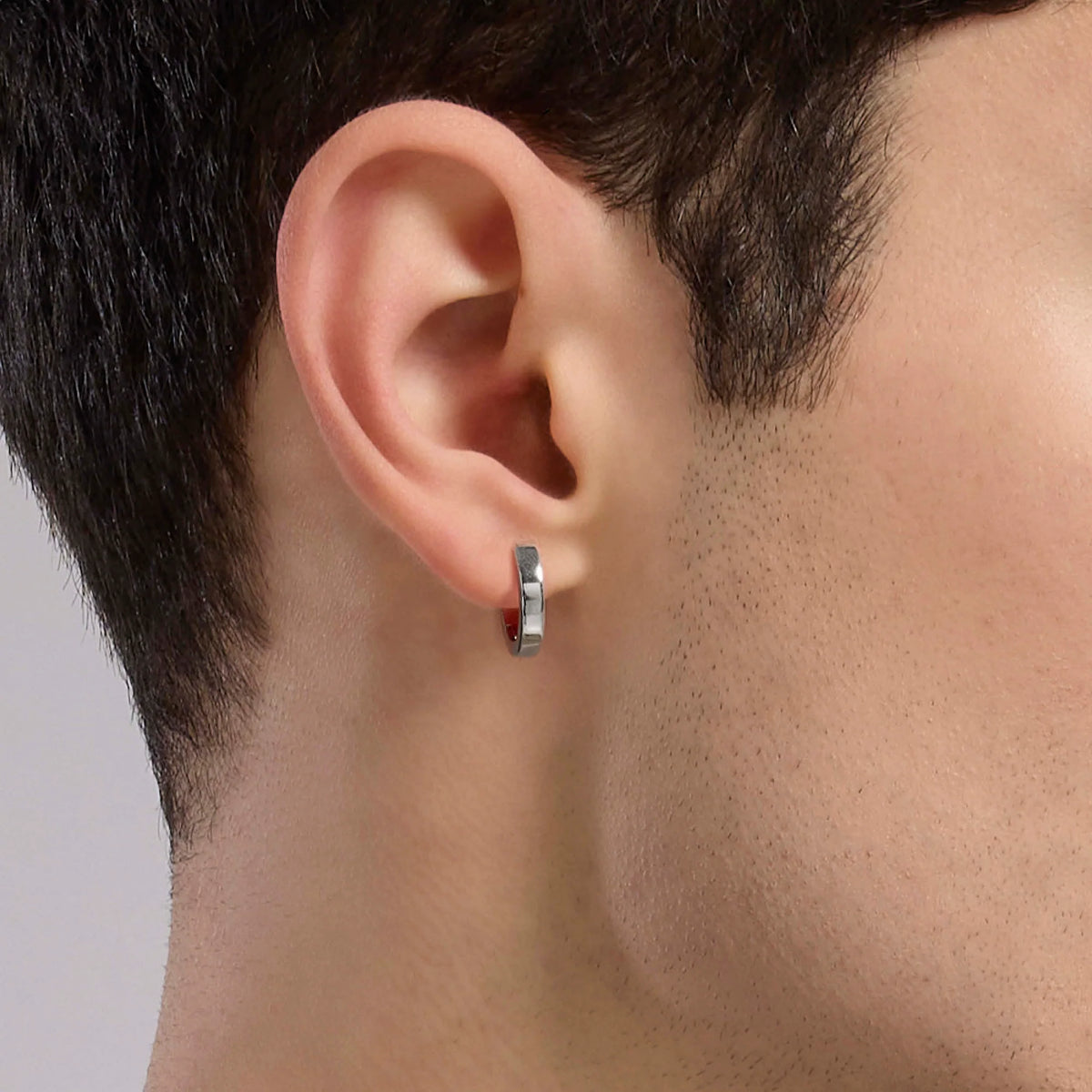 Mono Orecchino A Cerchio In Argento Rodiato Mabina Uomo "Monomania" 563852