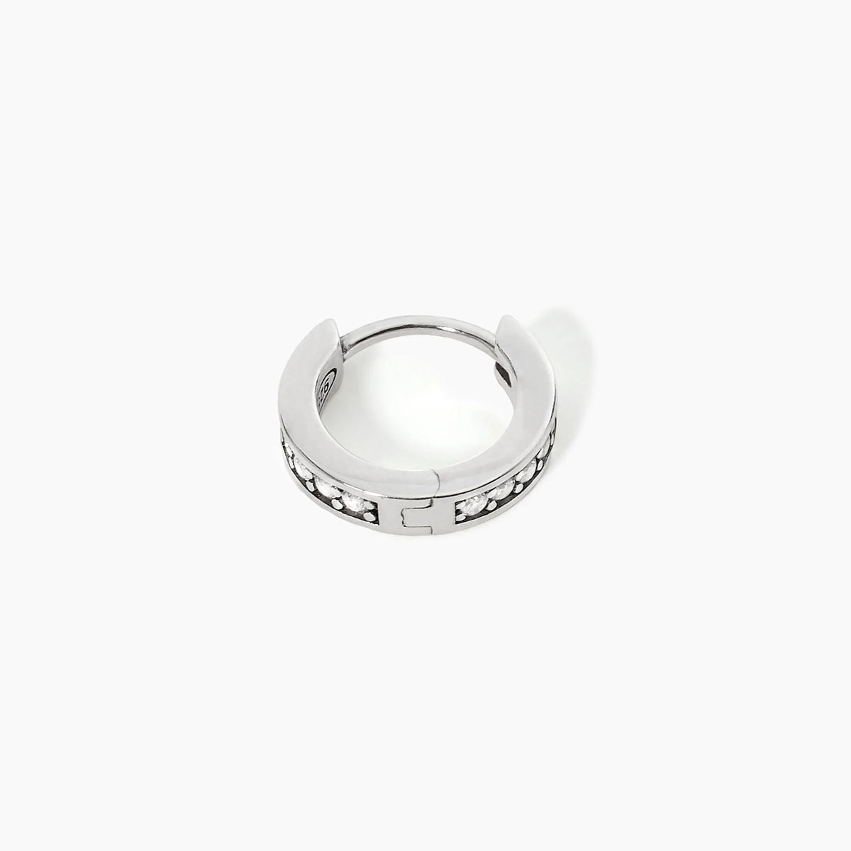 Mono Orecchino A Cerchio In Argento Con Zirconi Bianchi Mabina Uomo "Monomania" 563530