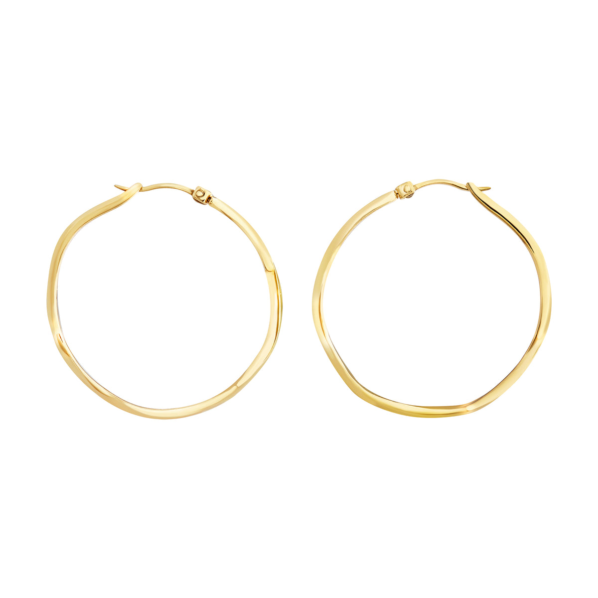 Orecchini A Cerchio In Acciaio Con Finitura Ip Oro 14K Breil Donna "Zig Zag" TJ3910