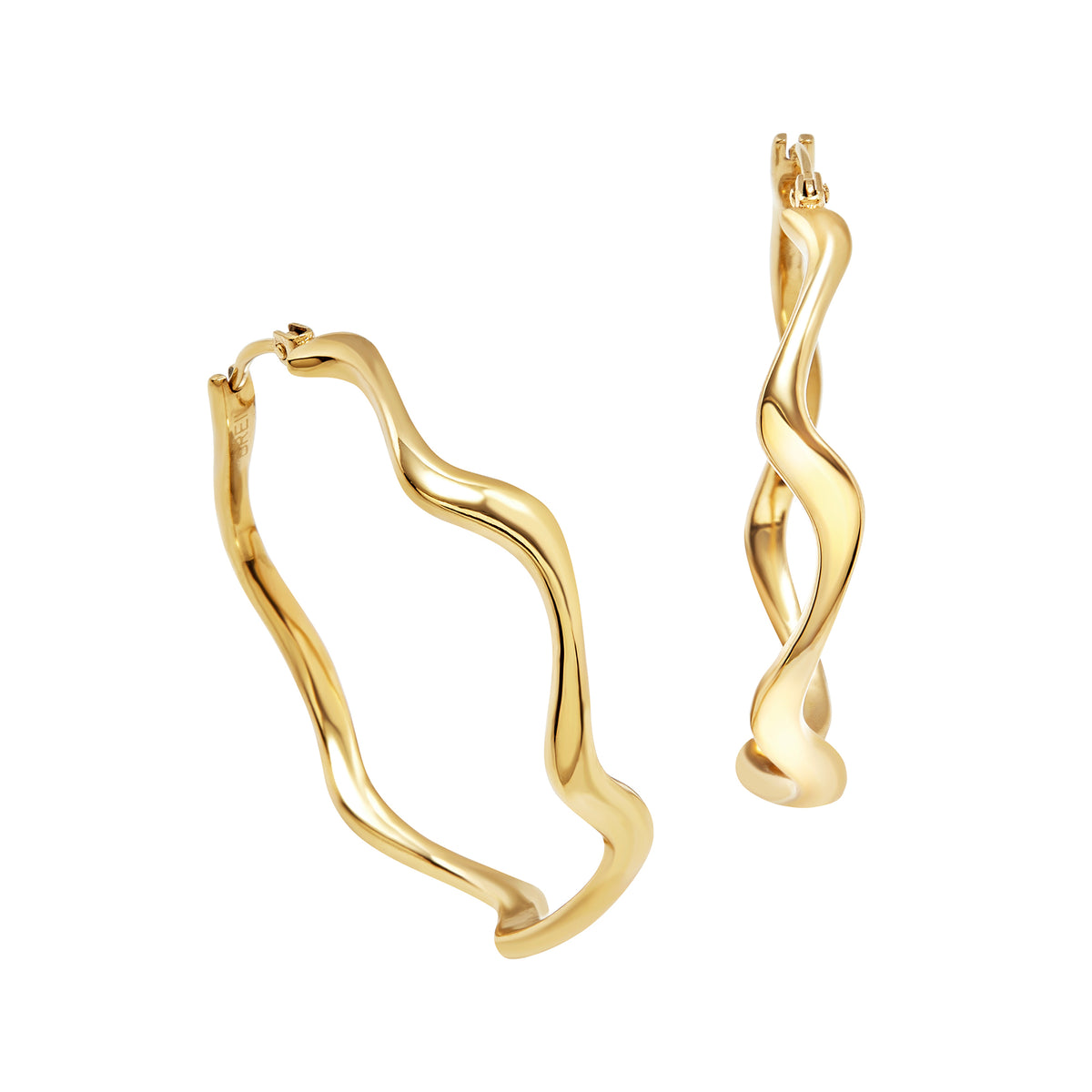 Orecchini A Cerchio In Acciaio Con Finitura Ip Oro 14K Breil Donna "Zig Zag" TJ3910