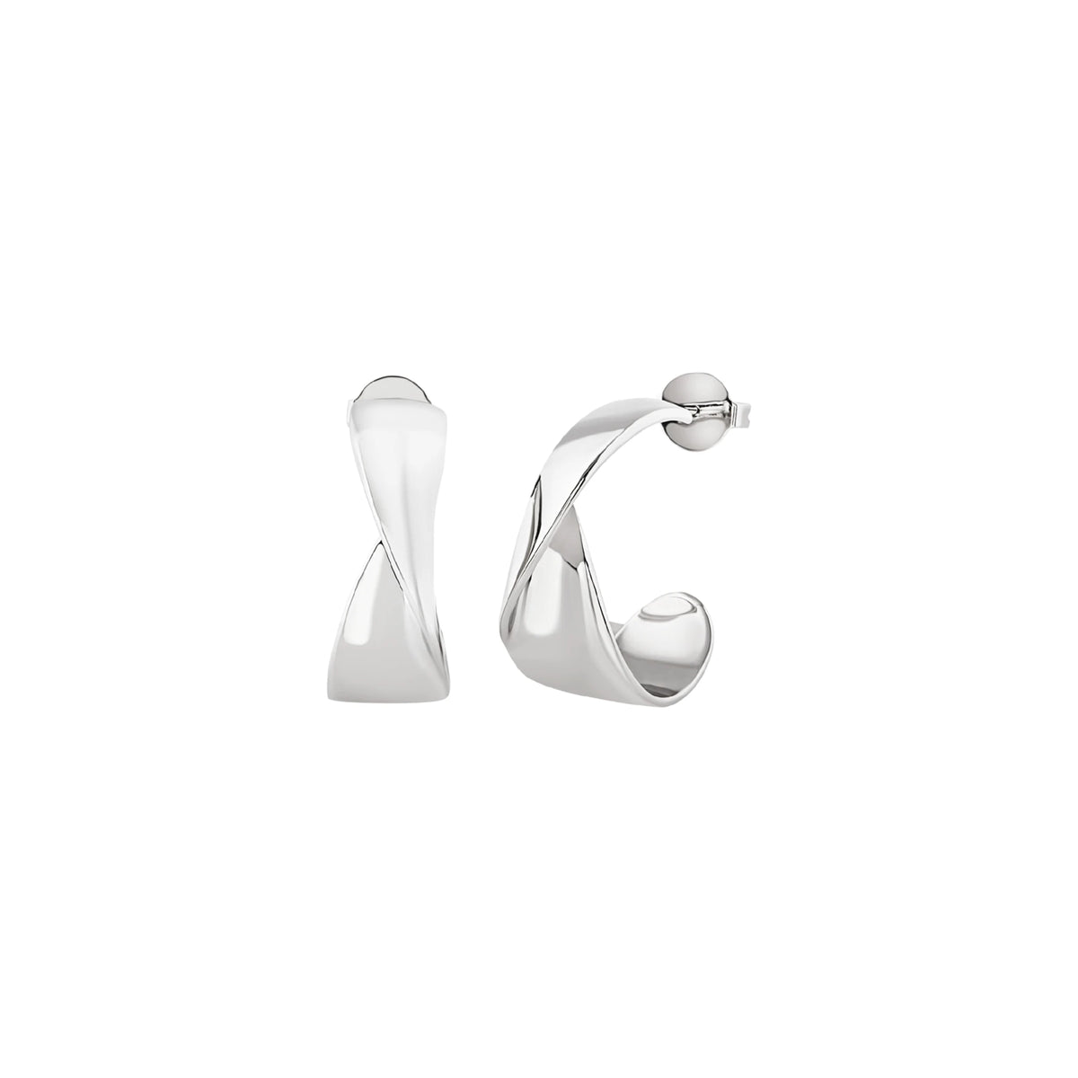 Orecchini A Cerchio In Acciaio Con Finitura Specchiata Breil Donna "Retwist" TJ3465