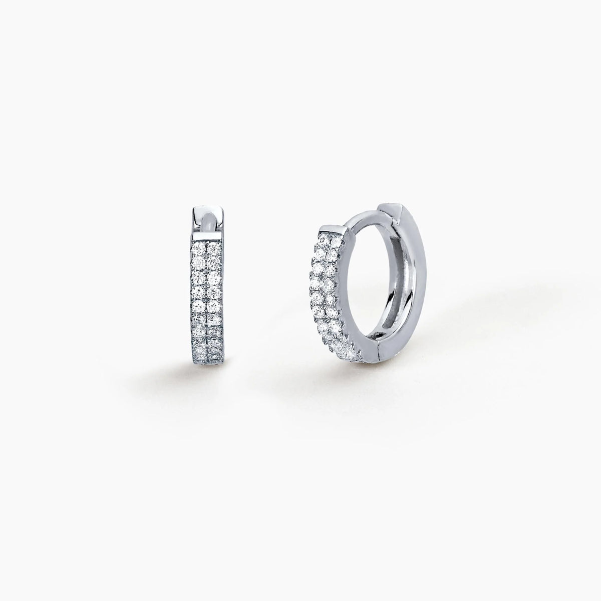 Orecchini A Cerchio In Argento Con Zirconi Bianchi "Elegant" 563220