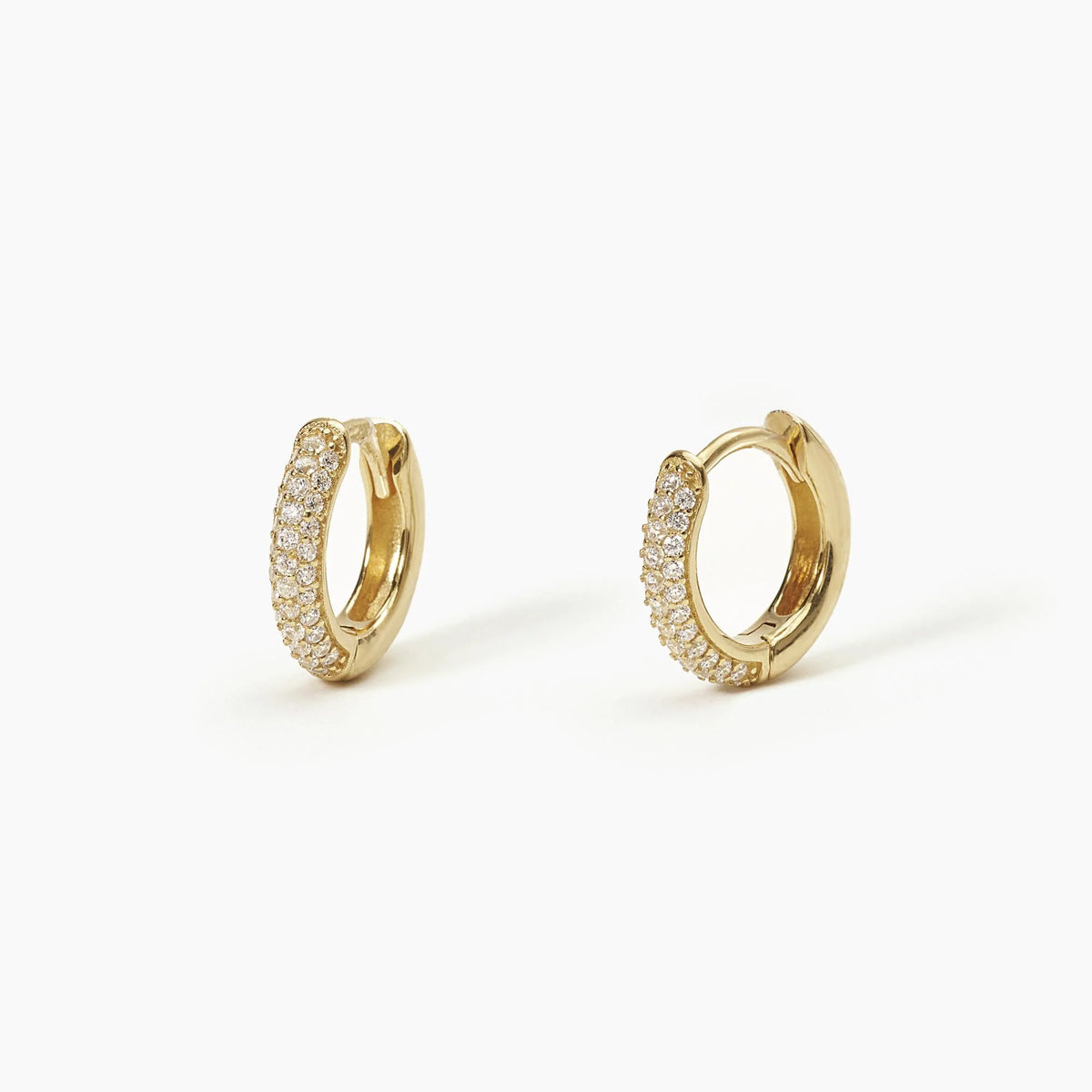 Orecchini A Cerchio In Argento Placcato Oro Con Zirconi Bianchi Mabina Donna "Coppia Fissa" 563520