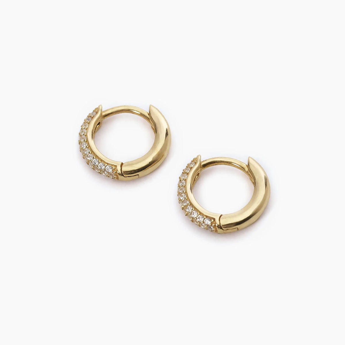 Orecchini A Cerchio In Argento Placcato Oro Con Zirconi Bianchi Mabina Donna "Coppia Fissa" 563520