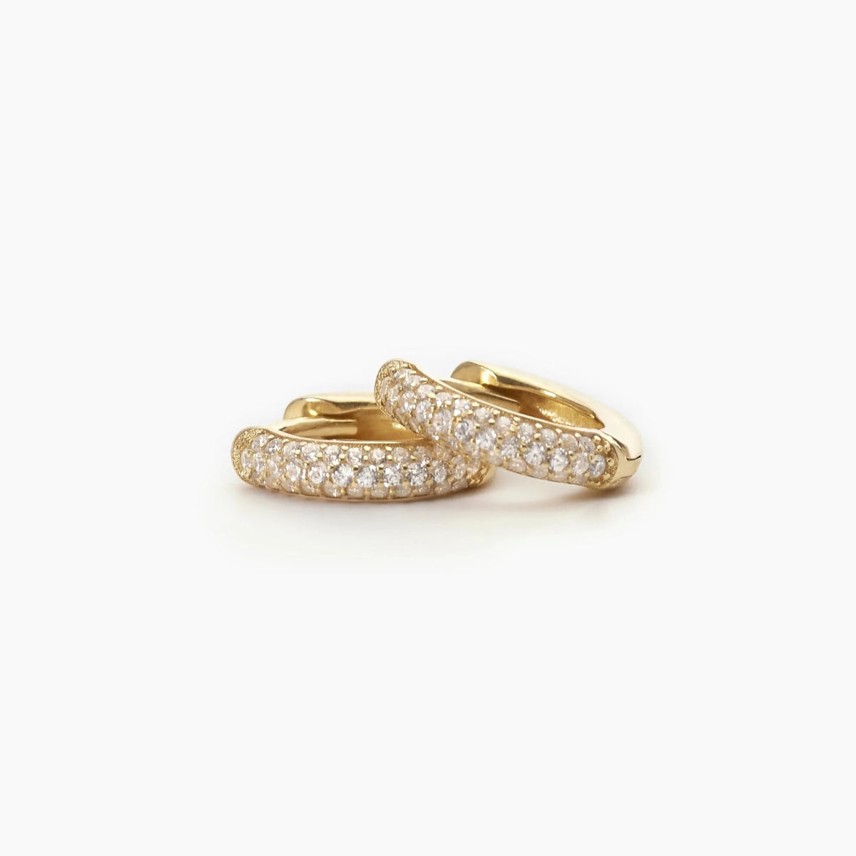 Orecchini A Cerchio In Argento Placcato Oro Con Zirconi Bianchi Mabina Donna "Coppia Fissa" 563520