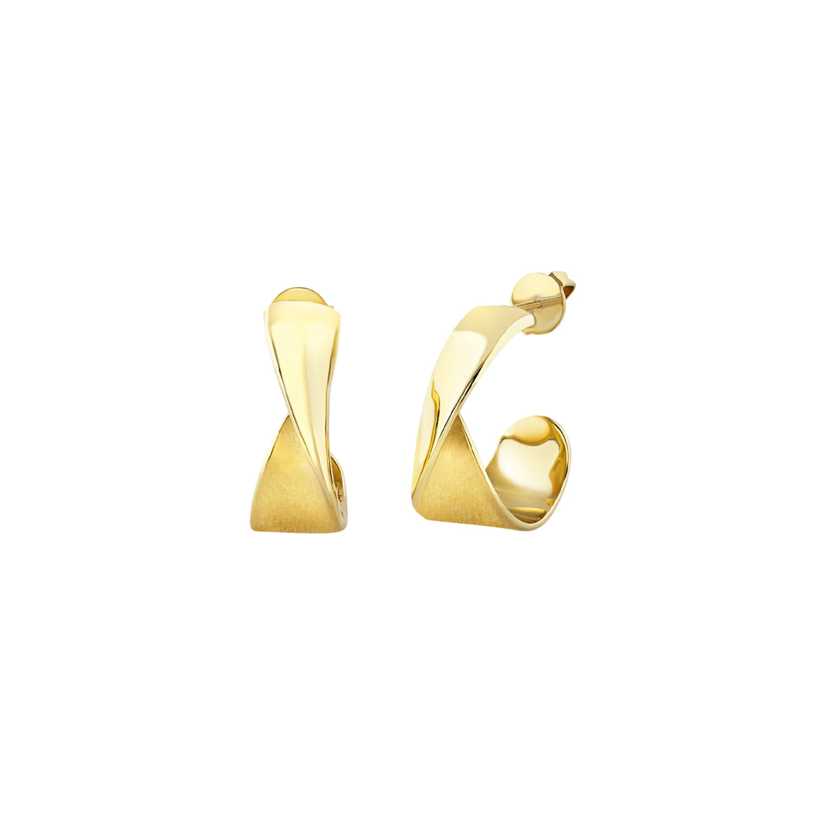 Orecchini A Cerchio Pendenti Con Finitura Ip Gold Lucido Satinato Breil Donna "Retwist" TJ3466