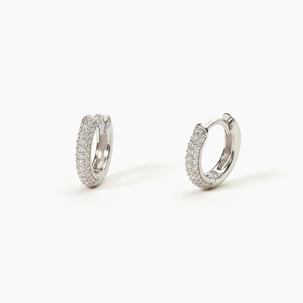 Orecchini A Cerchio Piccolo In Argento Con Zirconi Bianchi Mabina Donna "Coppia Fissa" 563521