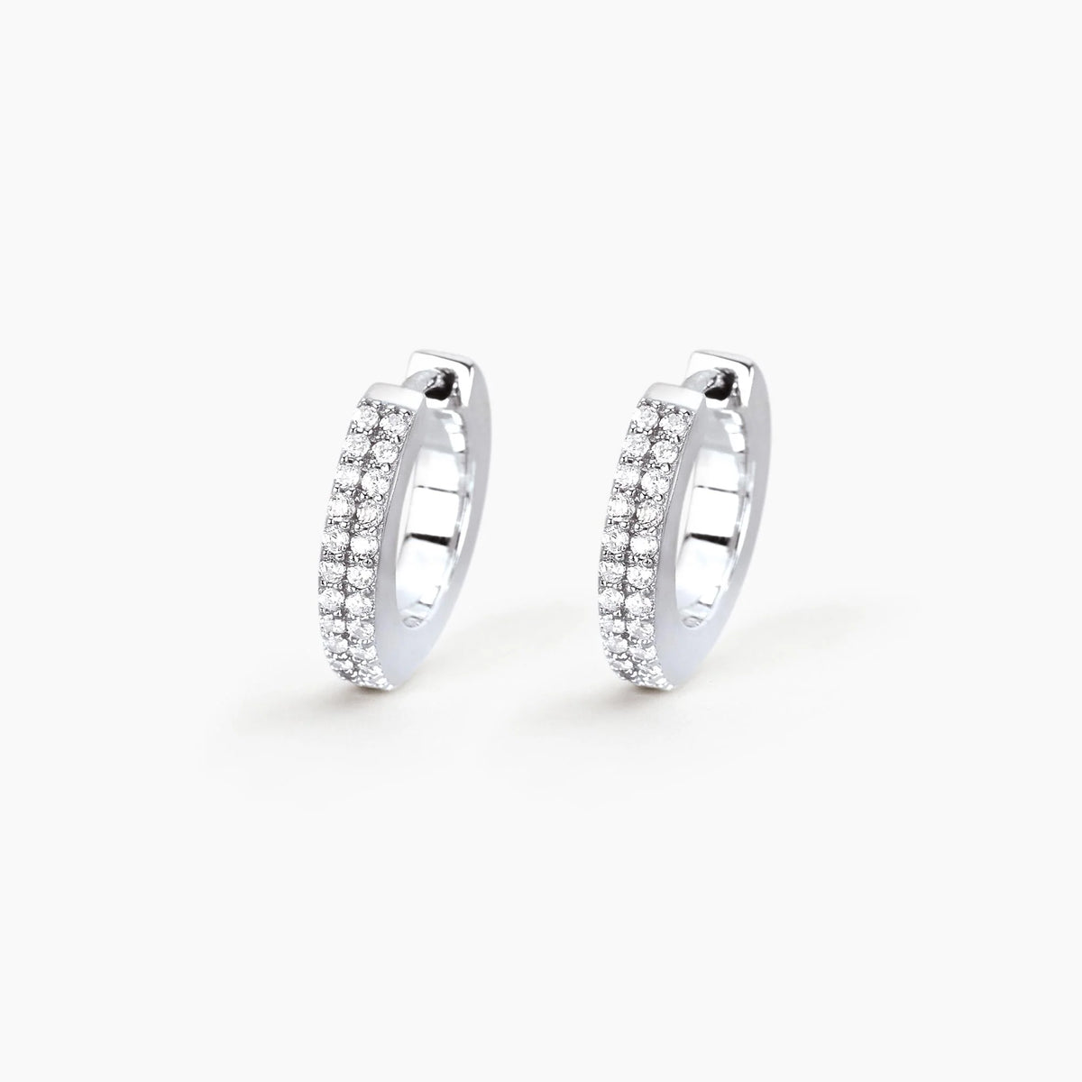 Orecchini A Cerchio Piccolo In Argento Con Zirconi Bianchi Mabina Donna "Elegant" 563136