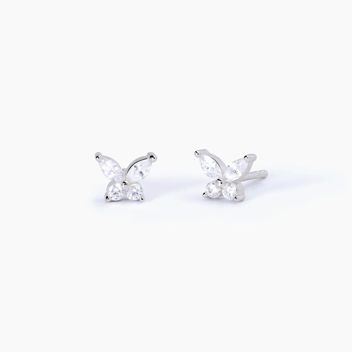Orecchini A Farfalla In Argento Con Zirconi Bianchi Mabina Donna "Secret Garden" 563572
