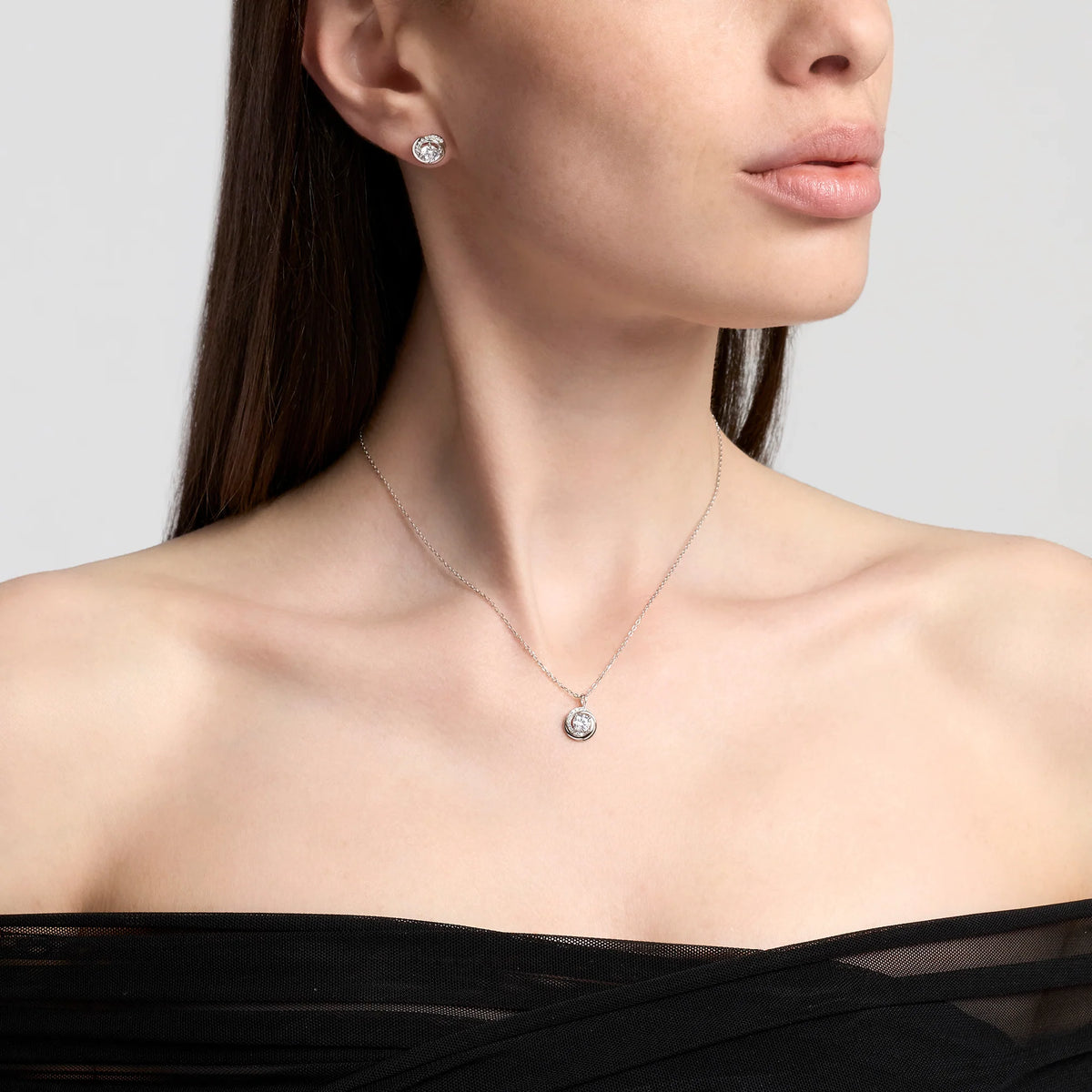 Orecchini A Lobo In Argento E Zirconi Mabina Donna "Sguardo Indiscreto" 564016