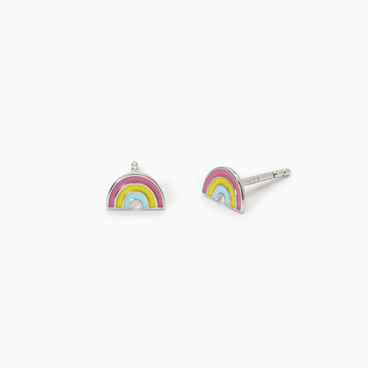 Orecchini A Lobo Con Arcobaleno In Argento E Smalti Mabina Junior "Rainbow" 563691