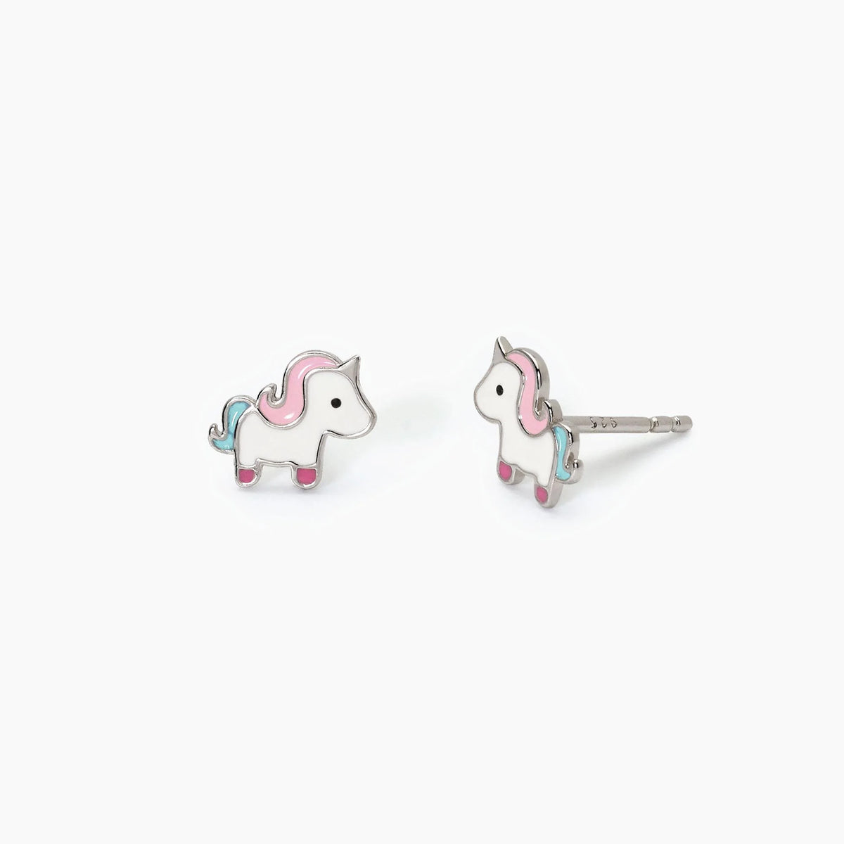 Orecchini Con Unicorno In Argento E Smalti Bambina Mabina Junior "Unicorno Magico" 563686