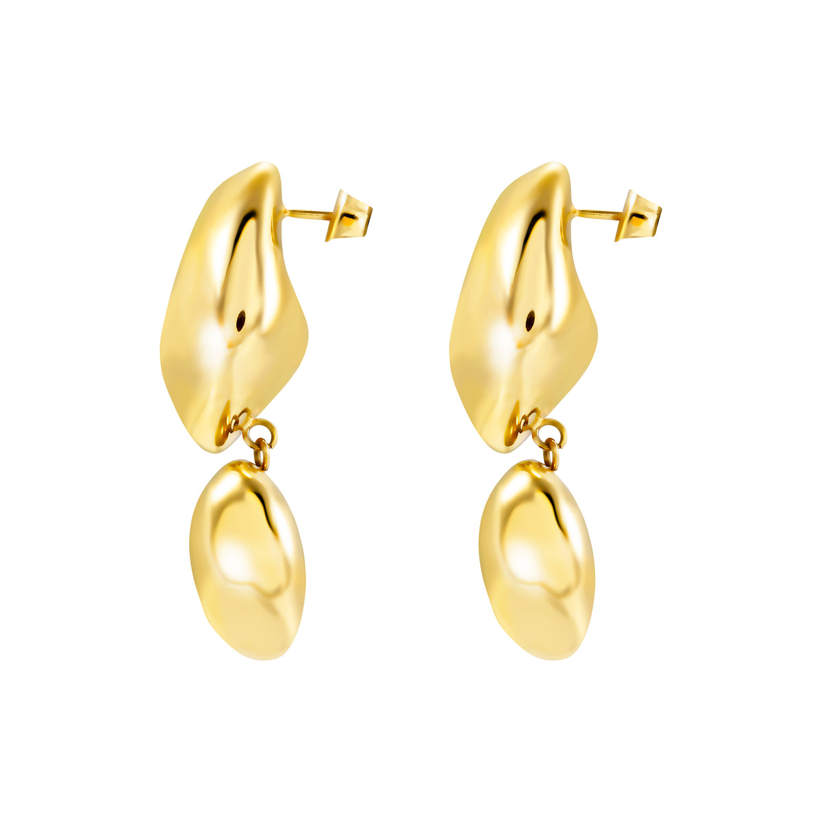 Orecchini Pendenti In Acciaio Con Finitura Ip Oro 14k Breil Donna "Petra" TJ4240