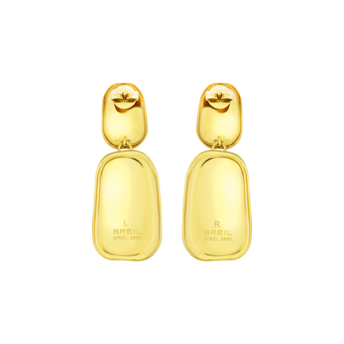 Orecchini Pendenti In Acciaio Con Finitura PVD Oro 14K Breil Donna "Sculpture" TJ3813