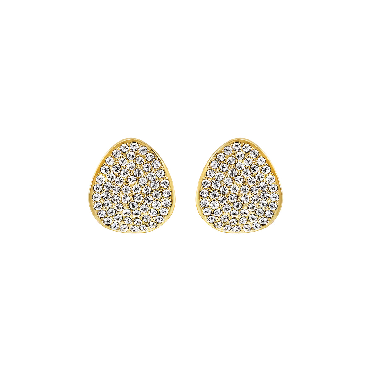 Orecchini Pendenti In Acciaio Con Finitura PVD Oro 14k E Pavè Di Zirconi Breil Donna "B Whisper Glow" TJ4201