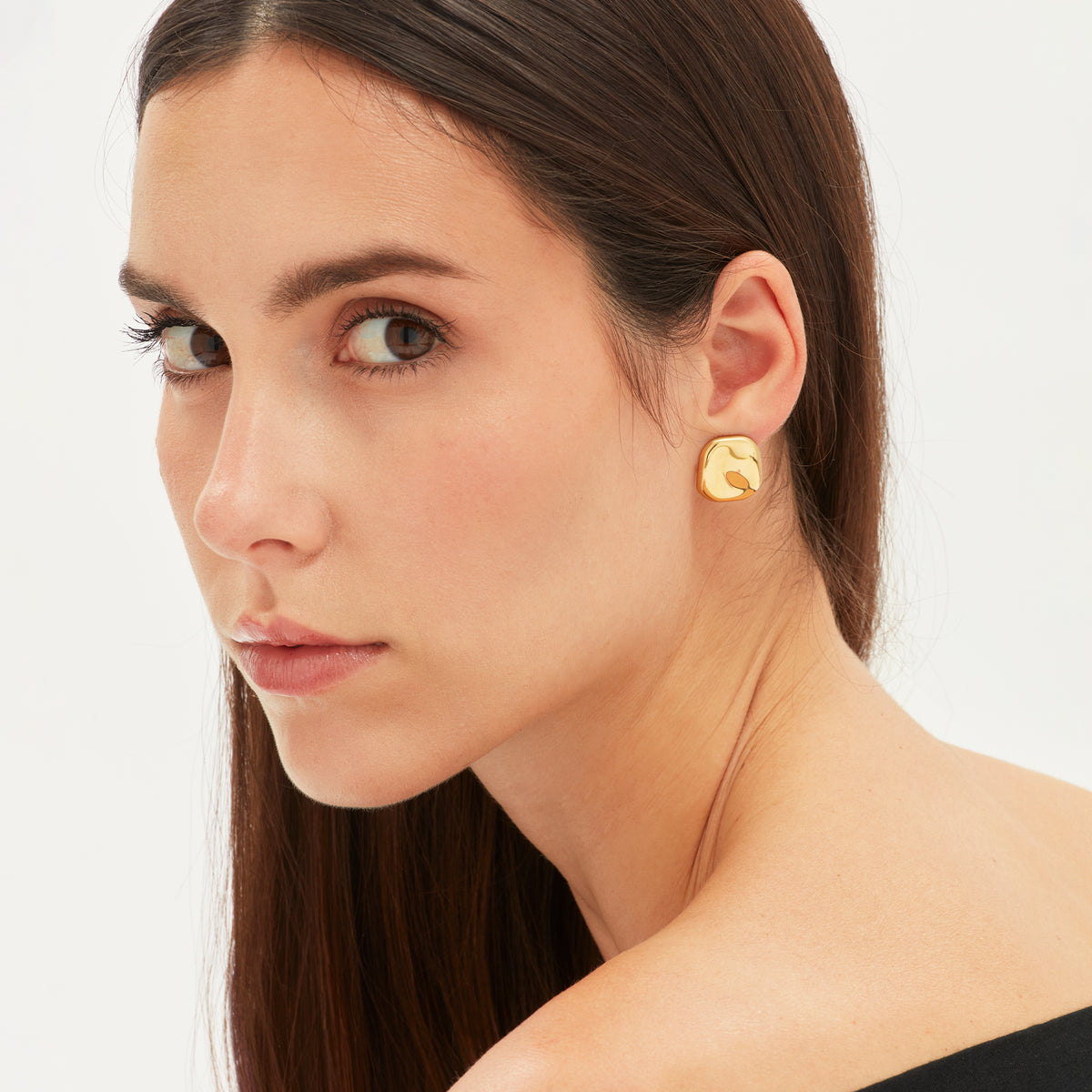Orecchini Pendenti In Acciaio Gold Lucido Breil Donna "B Sculpture" TJ3811