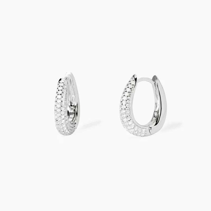 Orecchini Pendenti Ovali In Argento E Zirconi Mabina Donna "Cleopatra" 563776