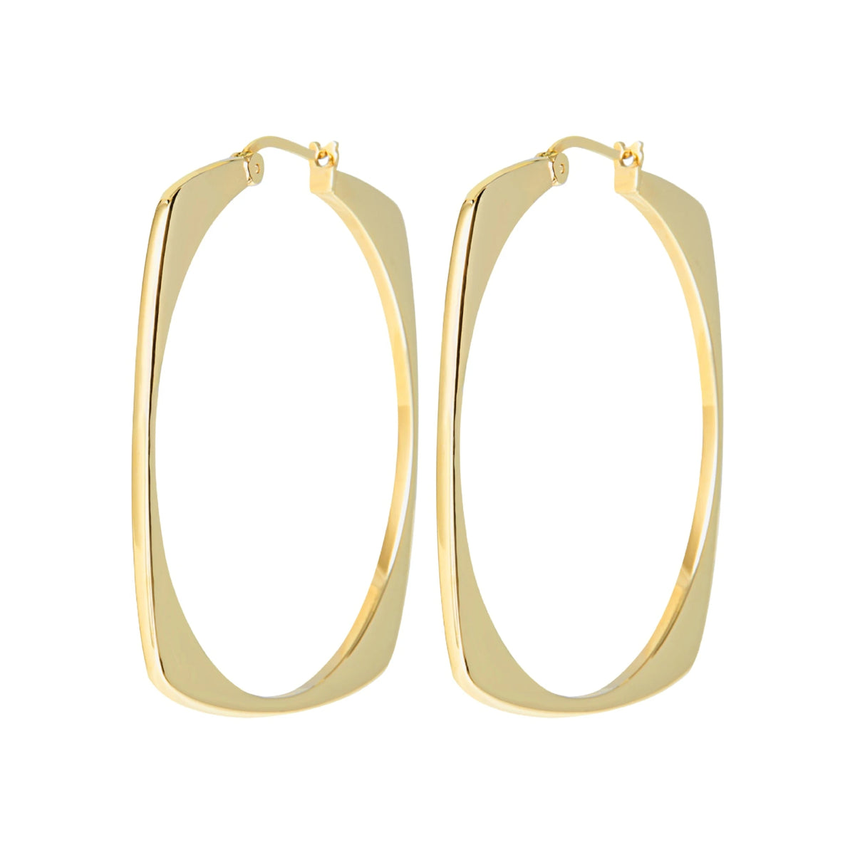Orecchini Pendenti A Cerchio In Acciaio Con Finitura Ip Gold Breil Donna "Tetra" TJ3199